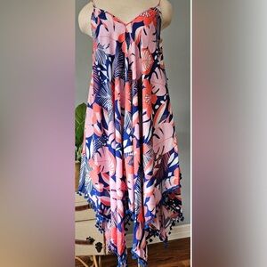 Floral Pink and Blue Swim Coverup